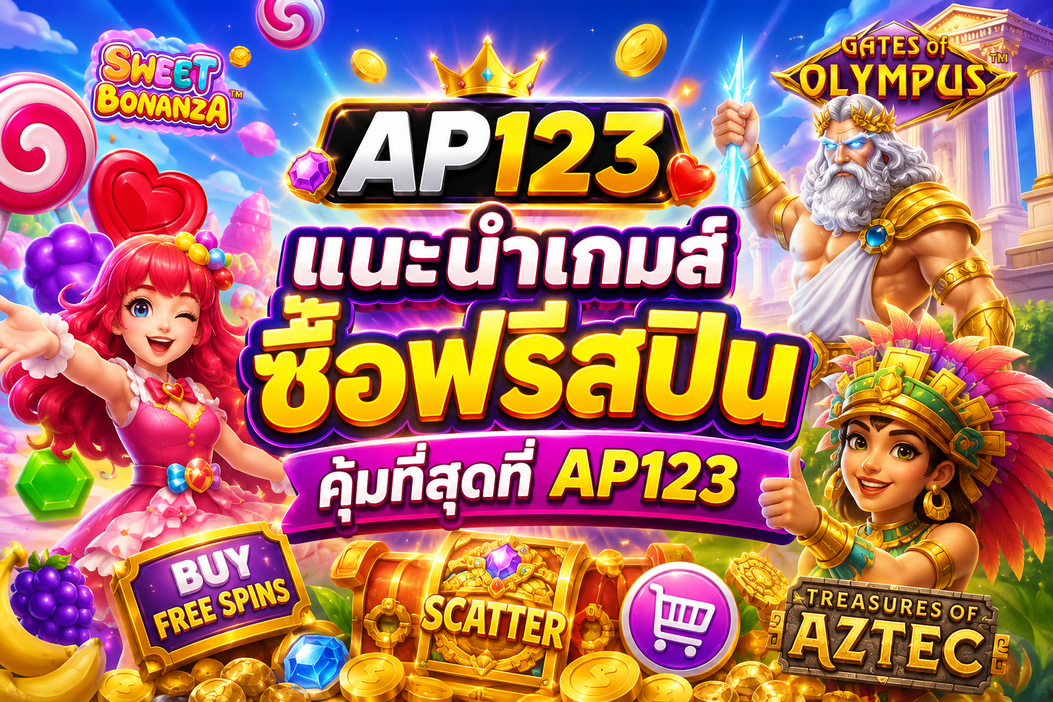 แนะนำเกมส์ซื้อฟรีสปิน AP123 สล็อตแตกง่าย